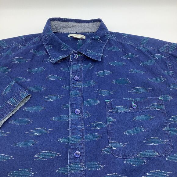 Carbon 2 Cobalt Mens Short Sleeve Button Up Shirt Blue Size XL - Picture 1 of 5